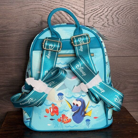 WondaPop Disney Finding Dory 11" Vegan Leather Mini Backpack in Blue. NWT - Picture 7 of 13